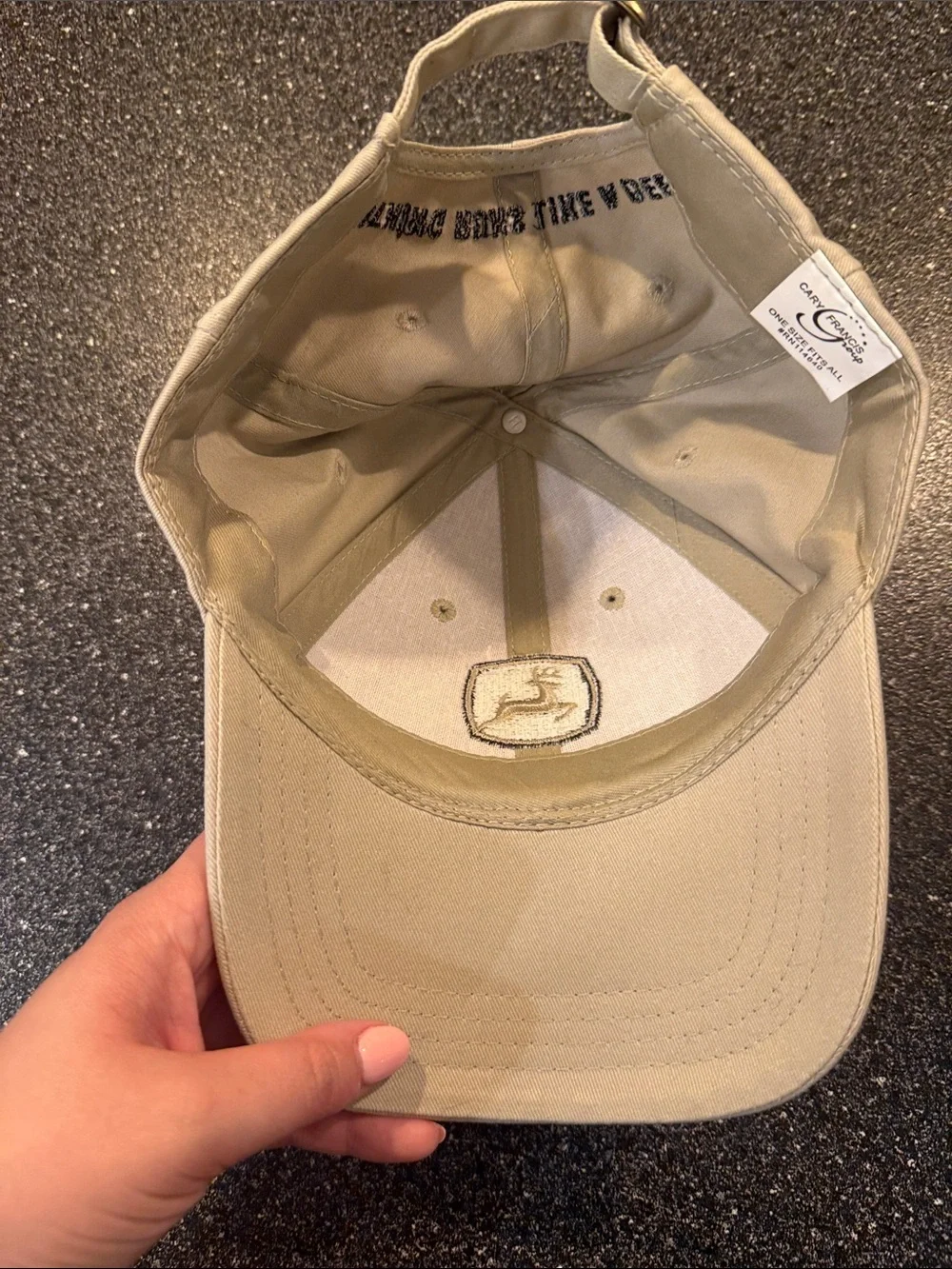 John Deere Tan Baseball Cap with Black Logo